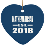 Mathematician Established EST. 2018 - Heart Ornament