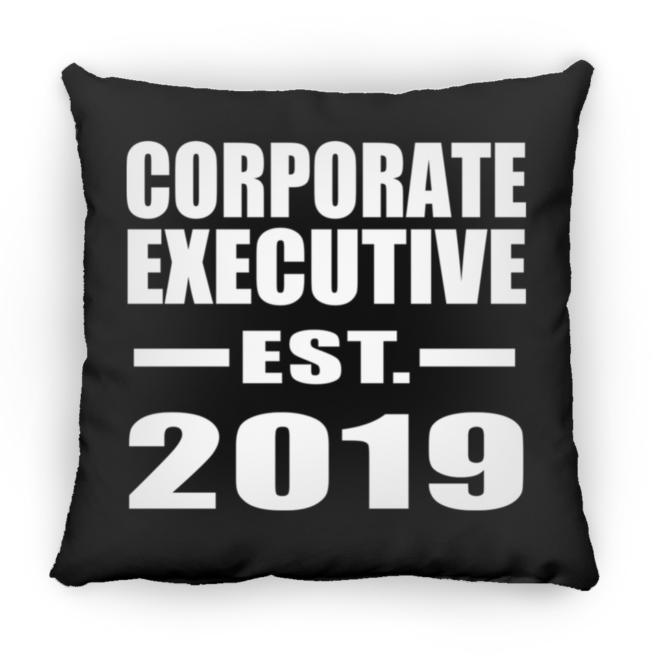Corporate Executive Established EST. 2019 - Throw Pillow Black