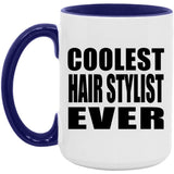 Coolest Hair Stylist Ever - 15oz Accent Mug Purple