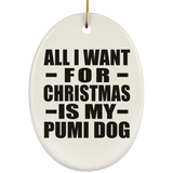 All I Want For Christmas Is My Pumi Dog - Oval Ornament