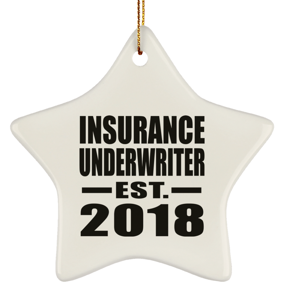 Insurance Underwriter Established EST. 2018 - Star Ornament