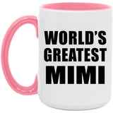 World's Greatest Mimi - 15oz Accent Mug Pink