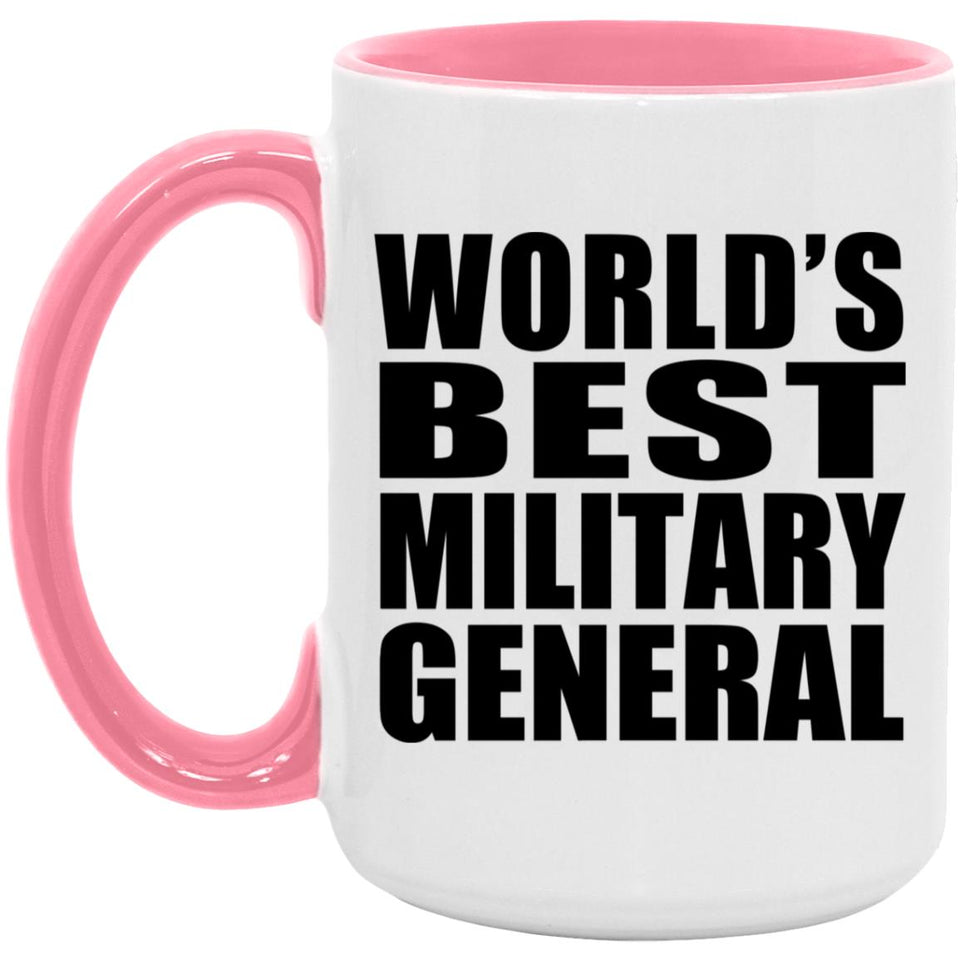 World's Best Military General - 15oz Accent Mug Pink
