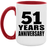 51st Anniversary 51 Years - 15oz Accent Mug Red
