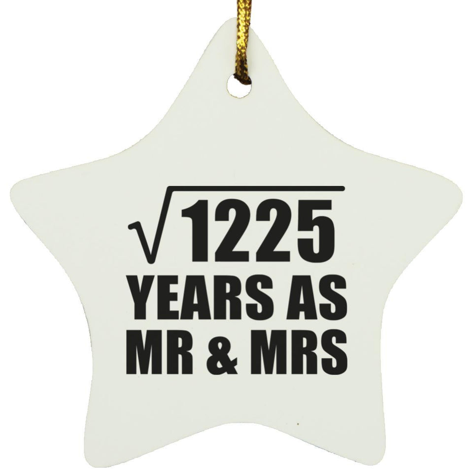 35th Anniversary Square Root of 1225 Years As Mr & Mrs - Star Ornament