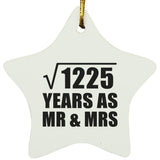 35th Anniversary Square Root of 1225 Years As Mr & Mrs - Star Ornament