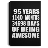 95th Birthday 95 Years 1140 Months 34698 Days Of Awesome - Canvas Portrait