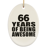 66th Birthday 66 Years Of Being Awesome - Oval Ornament
