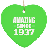 87th Birthday Amazing Since 1937 - Heart Ornament