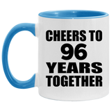 96th Anniversary Cheers To 96 Years Together - 11oz Accent Mug Blue