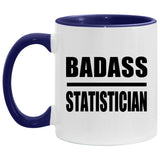 Badass Statistician - 11oz Accent Mug Purple