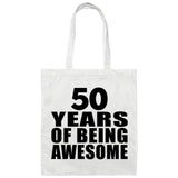 50th Birthday 50 Years Of Being Awesome - Tote Bag White