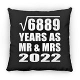 83rd Anniversary Square Root of 6889 Years As Mr & Mrs 2022 - Throw Pillow Black