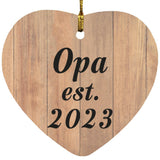 Opa Established EST. 2023 - Heart Ornament C