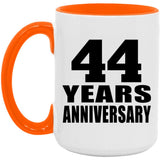44th Anniversary 44 Years Anniversary - 15oz Accent Mug Orange
