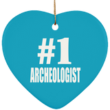 Number One #1 Archeologist - Heart Ornament