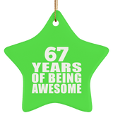 67th Birthday 67 Years Of Being Awesome - Star Ornament