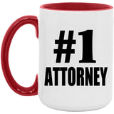 Number One #1 Attorney - 15oz Accent Mug Red