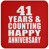 Happy 41st Anniversary 41 Years & Counting - Drink Coaster