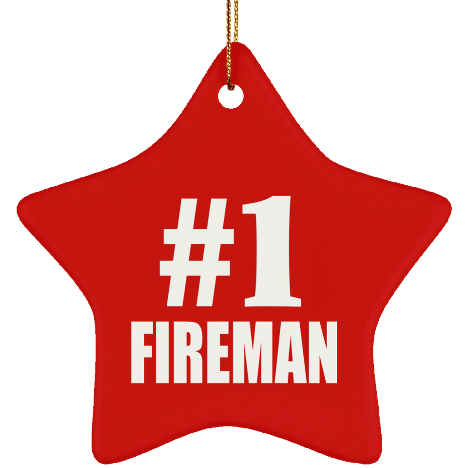 Number One #1 Fireman - Star Ornament