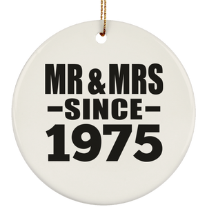 49th Anniversary Mr & Mrs Since 1975 - Circle Ornament