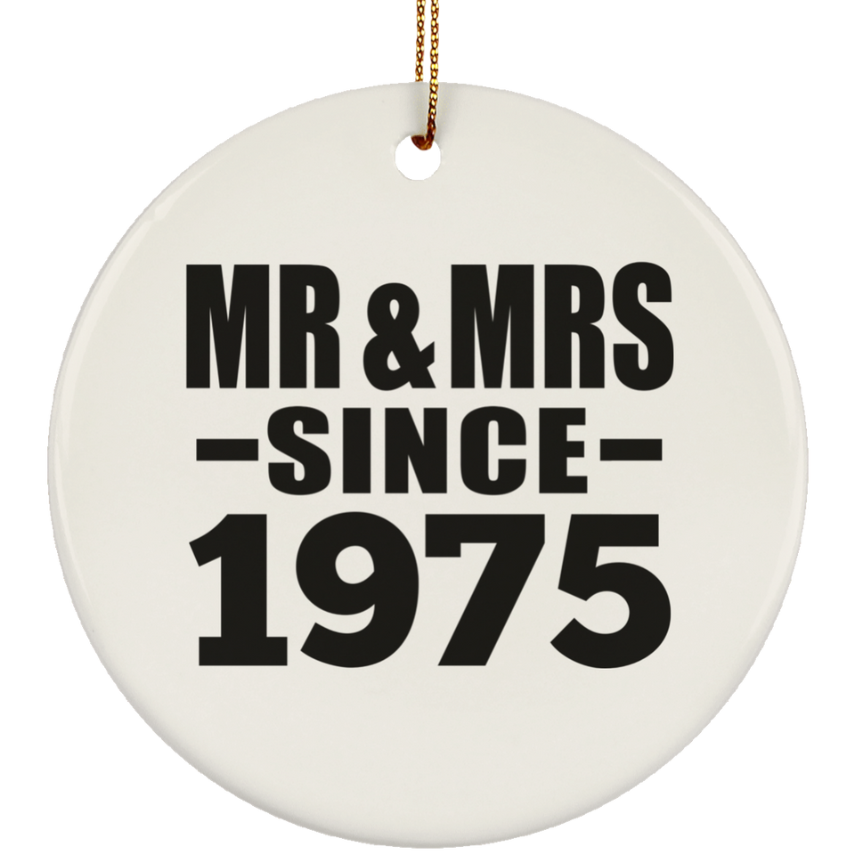 49th Anniversary Mr & Mrs Since 1975 - Circle Ornament