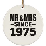 49th Anniversary Mr & Mrs Since 1975 - Circle Ornament