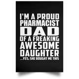 Proud Pharmacist Dad Of Awesome Daughter - Poster Portrait