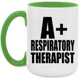 A+ Respiratory Therapist - 15oz Accent Mug Green