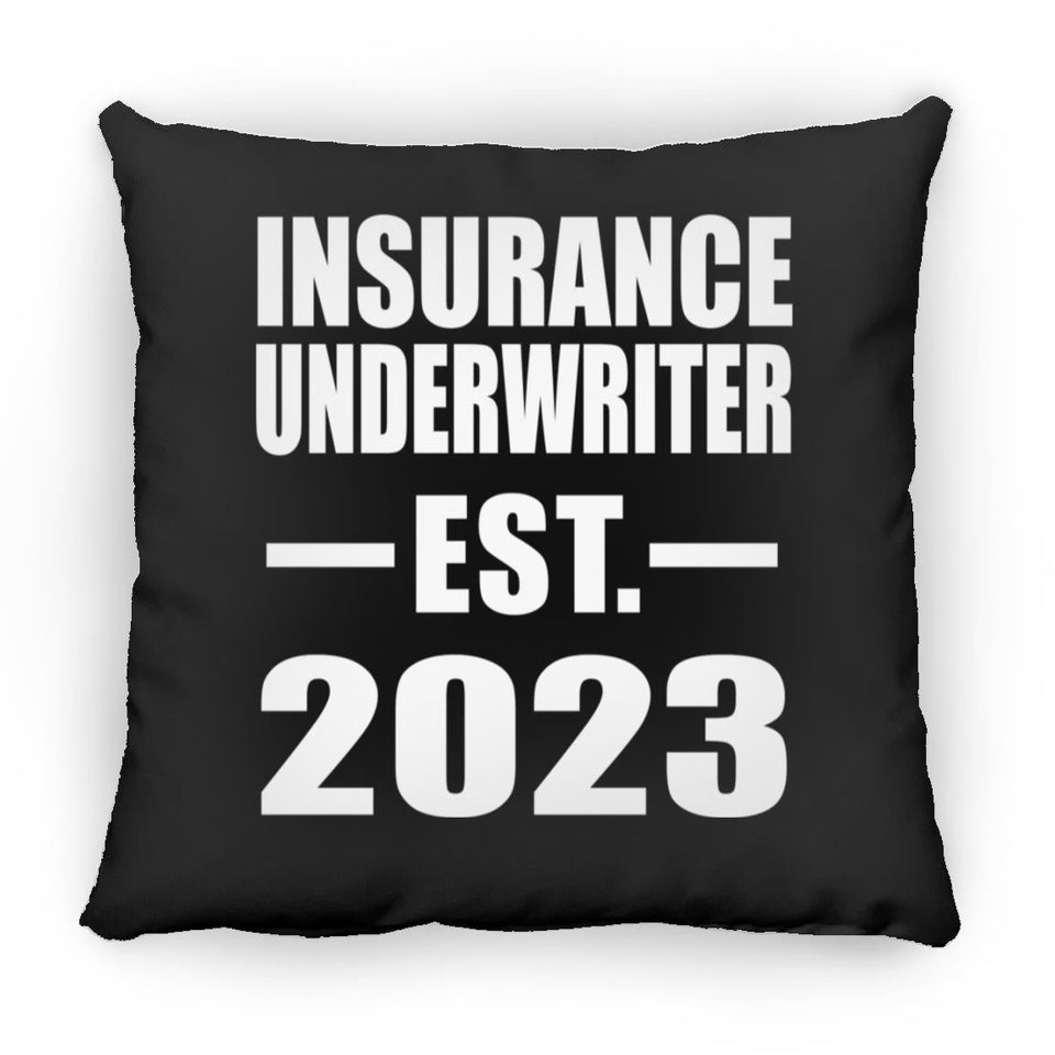 Insurance Underwriter Established EST. 2023 - Throw Pillow Black