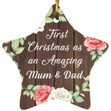 First Christmas As an Amazing Mum & Dad - Star Ornament A