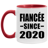 Fiancee Since 2020 - 11oz Accent Mug Red