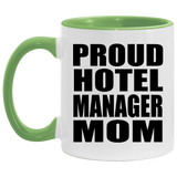 Proud Hotel Manager Mom - 11oz Accent Mug Green