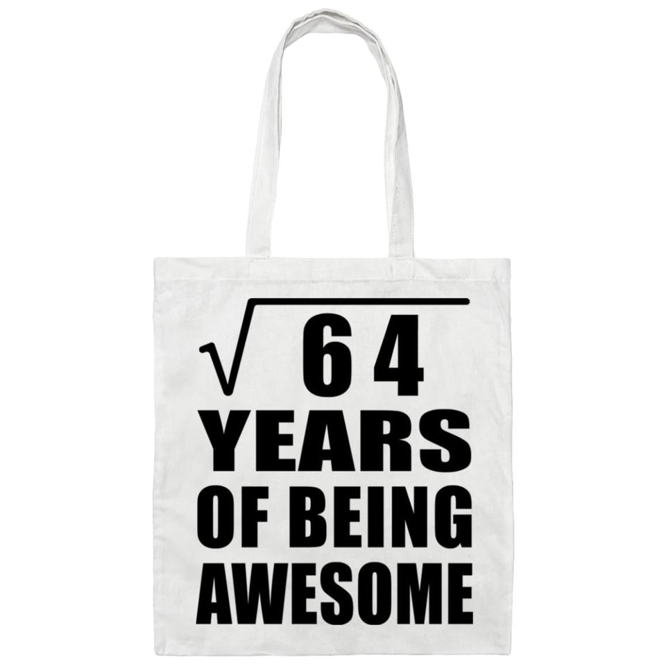 8th Birthday Square Root of 64 Years of Being Awesome - Tote Bag White