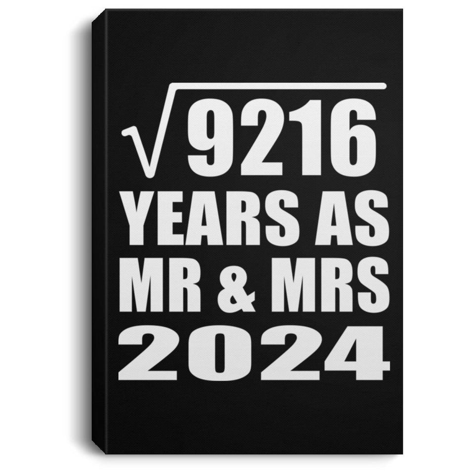 96th Anniversary Square Root of 9216 Years As Mr & Mrs 2024 - Canvas Portrait