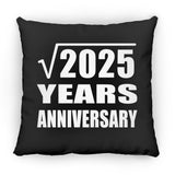 45th Anniversary Square Root of 2025 Years Anniversary - Throw Pillow Black