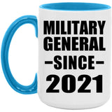 Military General Since 2021 - 15oz Accent Mug Blue