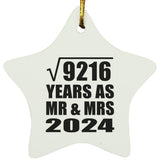 96th Anniversary Square Root of 9216 Years As Mr & Mrs 2024 - Star Ornament