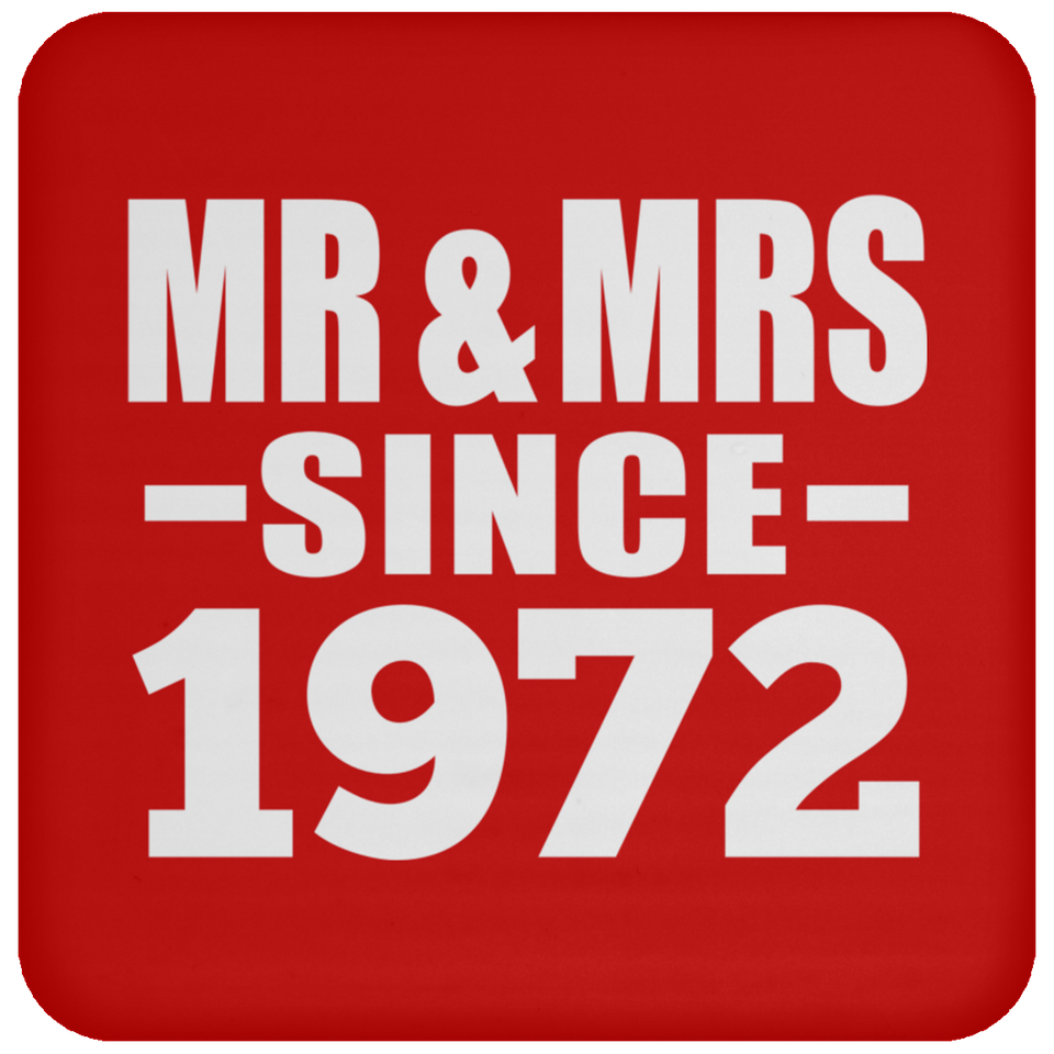 52nd Anniversary Mr & Mrs Since 1972 - Drink Coaster