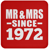 52nd Anniversary Mr & Mrs Since 1972 - Drink Coaster