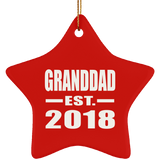 Granddad Established EST. 2018 - Star Ornament