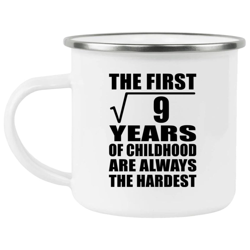 3rd Birthday Square Root of 9 Years of Childhood - 12oz Camping Mug