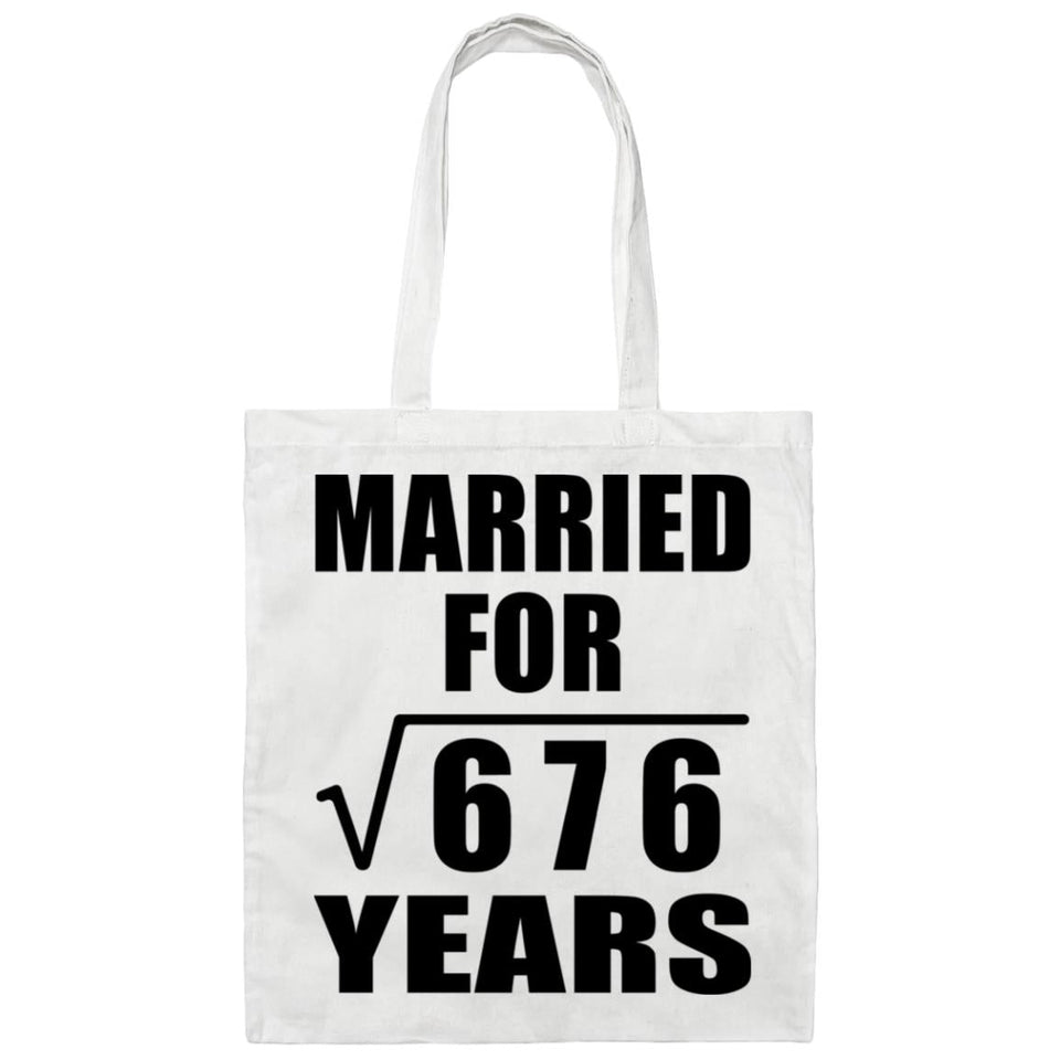 26th Anniversary Married For Square Root of 676 Years - Tote Bag White