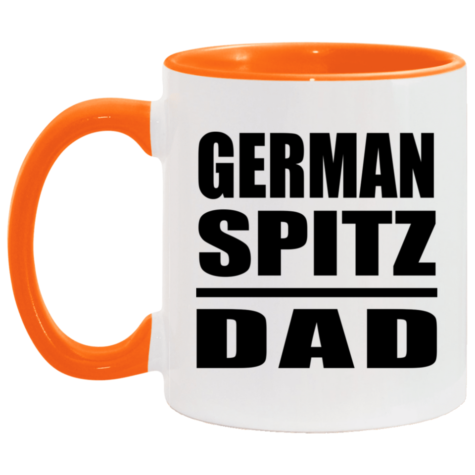 German Spitz Dad - 11oz Accent Mug Orange