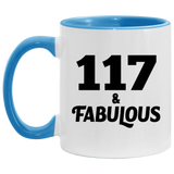 117th Birthday 117 & Fabulous - 11oz Accent Mug Blue