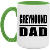 Greyhound Dad - 15oz Accent Mug Green