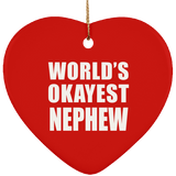 World's Okayest Nephew - Heart Ornament
