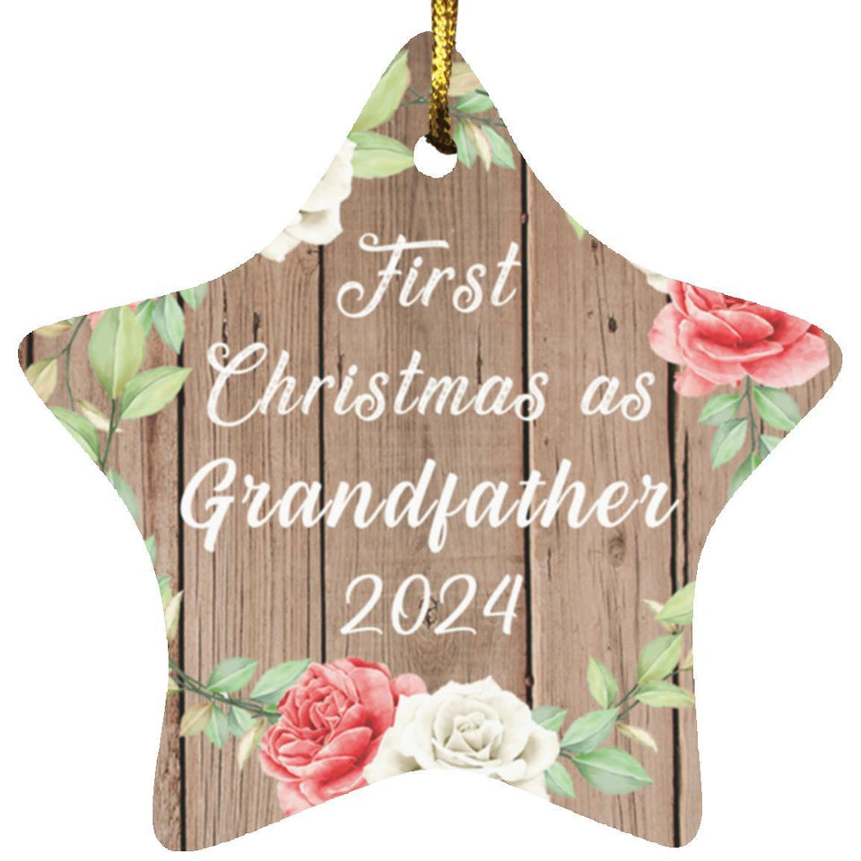 First Christmas As Grandfather 2024 - Star Ornament B
