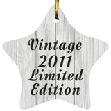 13th Birthday Vintage 2011 Limited Edition - Star Ornament F