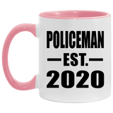 Policeman Established EST. 2020 - 11oz Accent Mug Pink